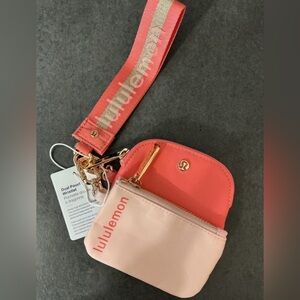 lululemon athletica Pink and Orange Dual Pouch Wristlet